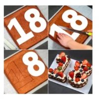 15 см цифри числа шаблони стенсил за блат торта години и др, снимка 2 - Форми - 36607227