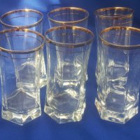Водни чаши, златни кантове от едно време, 6 бр, снимка 6 - Чаши - 39069135