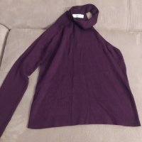 Mango дамска блуза с един ръкав, цвят бордо, M размер, снимка 1 - Блузи с дълъг ръкав и пуловери - 43336593