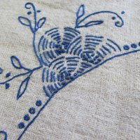 30-те Ръчна Бродерия върху тъкан Ленен Плат, снимка 8 - Антикварни и старинни предмети - 27116284