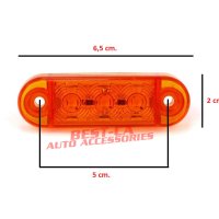 3 LED мини оранжеви габаритни светлини габаритни светлини 12V 24V подходящи за ремаркета, камиони, снимка 3 - Аксесоари и консумативи - 43967168