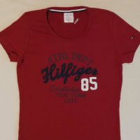 Tommy Hilfiger оригинална тениска S червена памучна фланелка, снимка 2 - Тениски - 28857205