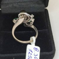 Златен пръстен с Изумруд перла и брилянти-8,36гр/18кр, снимка 7 - Пръстени - 40573924