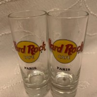 Чашки за шот Hard Rock Café Paris 2 бр Pair of Shot Glasses HRC Paris, снимка 1 - Колекции - 44131374