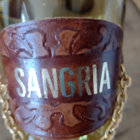 Винтидж комплект за  Сангрия от кехлибарено стъкло 70- те години на миналия век. Кана и 6 чаши, снимка 16 - Сервизи - 44875352