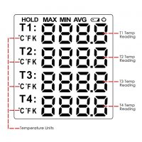 Дигитален 4 канален термометър с К-тип термодвойки, снимка 4 - Други инструменти - 21671379