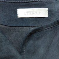 Естествен велур / дизайнерско манто тип туника Uterque / genuine leather, естествен набук, снимка 15 - Палта, манта - 36890137