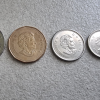 Монети . Канада .1 , 5  и 25 цента.  1 и 2 долара. 5 бройки., снимка 1 - Нумизматика и бонистика - 38663264