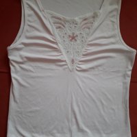 Дамска блуза без ръкав светлорозова с бродерия и мъниста, снимка 2 - Тениски - 29020380