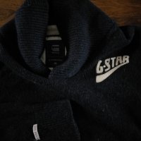 g-star pippen shawl collar knit - страхотен мъжки пуловер, снимка 3 - Пуловери - 27643200
