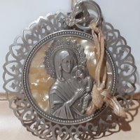 Панагия богородица медальон икона религия метална, снимка 4 - Антикварни и старинни предмети - 43382972