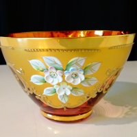 Bohemia кристална чаша с чиния,злато., снимка 3 - Антикварни и старинни предмети - 33145666