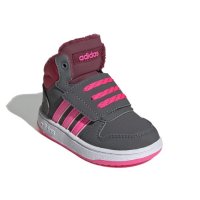 НАМАЛЕНИЕ!!!Бебешки спортни обувки ADIDAS Hoops Тъмно сиво с розови акценти, снимка 2 - Бебешки обувки - 34735401
