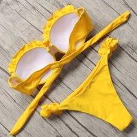Жълт бански твърда чашка с хърбалички, снимка 2 - Бански костюми - 29068076