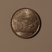 1/4 долар САЩ 2005 Западна Вирджиния СЕРИЯТА С ЩАТИТЕ Монета Америка 25 цента САЩ , снимка 3 - Нумизматика и бонистика - 44885252