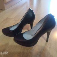 Черни елегантни обувки естествена кожа 37 номер, снимка 2 - Дамски обувки на ток - 38392237