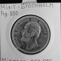 Монета Швеция 2 Крони 1897 г. Крал Оскар II - Сребро, снимка 2 - Нумизматика и бонистика - 31649252