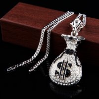 Cash Money Bag - Хип Хоп Бижу - Колие - 2 Модела, снимка 4 - Колиета, медальони, синджири - 21063429