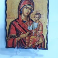 Голяма икона на Пресвета Майка Богородица Закрилница - Модел Б - ръчна изработка, снимка 2 - Икони - 37628761