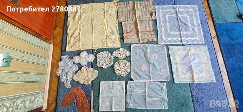 Колекция ретро покривки и каренца - голями, ръчно плетени, бродерия, снимка 1