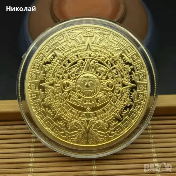 Монета Майски календар , календар на маите , предсказание за края на света , Маи, снимка 1