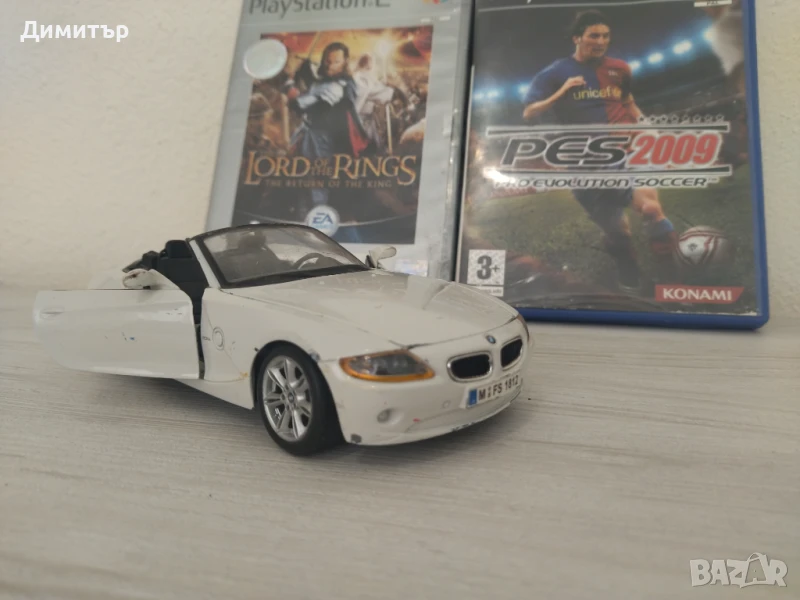Метална количка BMW Z4 (1/24) + 2 бр. игри за Playstation 2 !!!, снимка 1