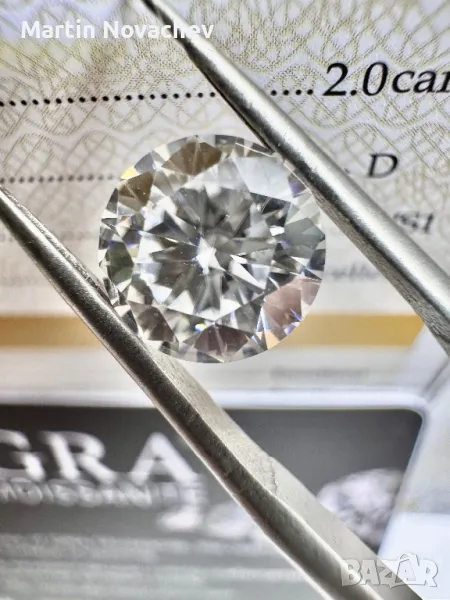 Диамант 2 карата , мойсанит, за бижу и подарък, снимка 1