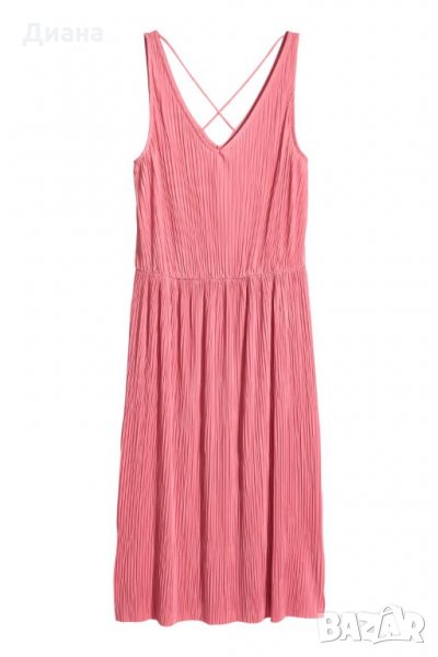 Розова плисирана рокля H&M, снимка 1