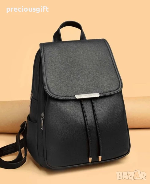 Дамска черна раница, снимка 1