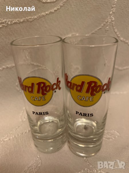 Чашки за шот Hard Rock Café Paris 2 бр Pair of Shot Glasses HRC Paris, снимка 1