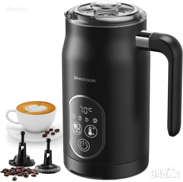 Електрически пенообразувател за мляко SHARDOR, 4 настройки на температурата, 4 в 1 функции, снимка 1
