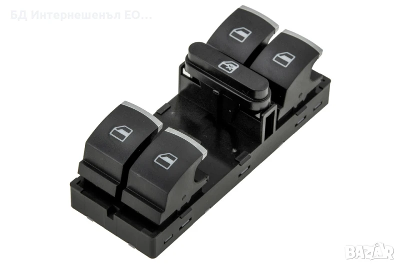 5K4959857  Бутон ключ за стъкла, Volkswagen, VW Golf 5, Passat B6, Tiguan, Хром, снимка 1