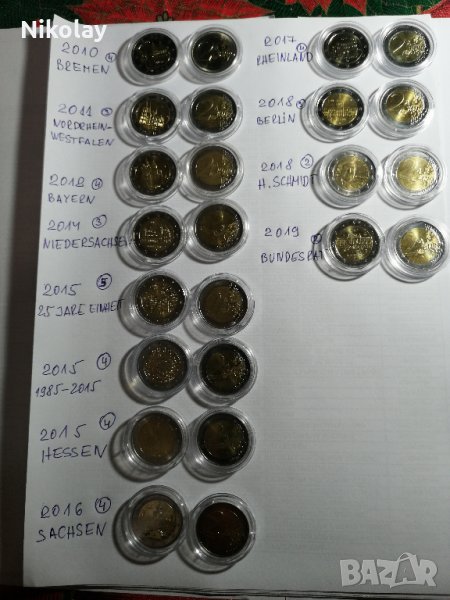 КОЛЕКЦИОНЕРСКИ 2 ЕВРОВИ МОНЕТИ 12 БР., НУМИЗМАТИЧЕН БОКС, снимка 1