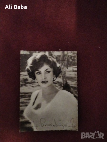 Картичка/снимка италианската актриса Джина Лолобриджида, снимка 1