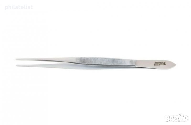 LINDNER - Професионална пинсета за пощенски марки - 15см - шпиц , снимка 1