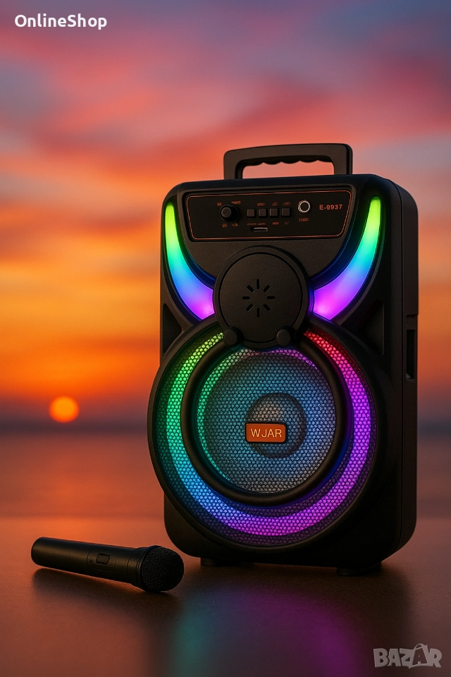 Преносима акумулаторна тонколона -8.5 инча Bluetooth караоке, снимка 1