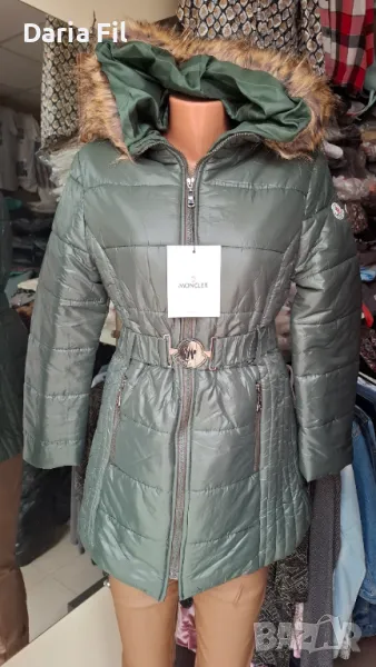 Зелено шушлеково яке с качулка, снимка 1