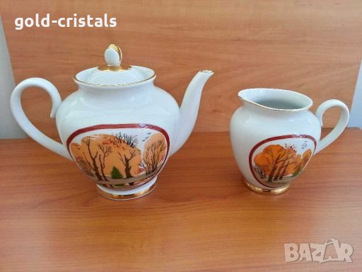 Руски порцелан лфз чайник и латиера , снимка 1