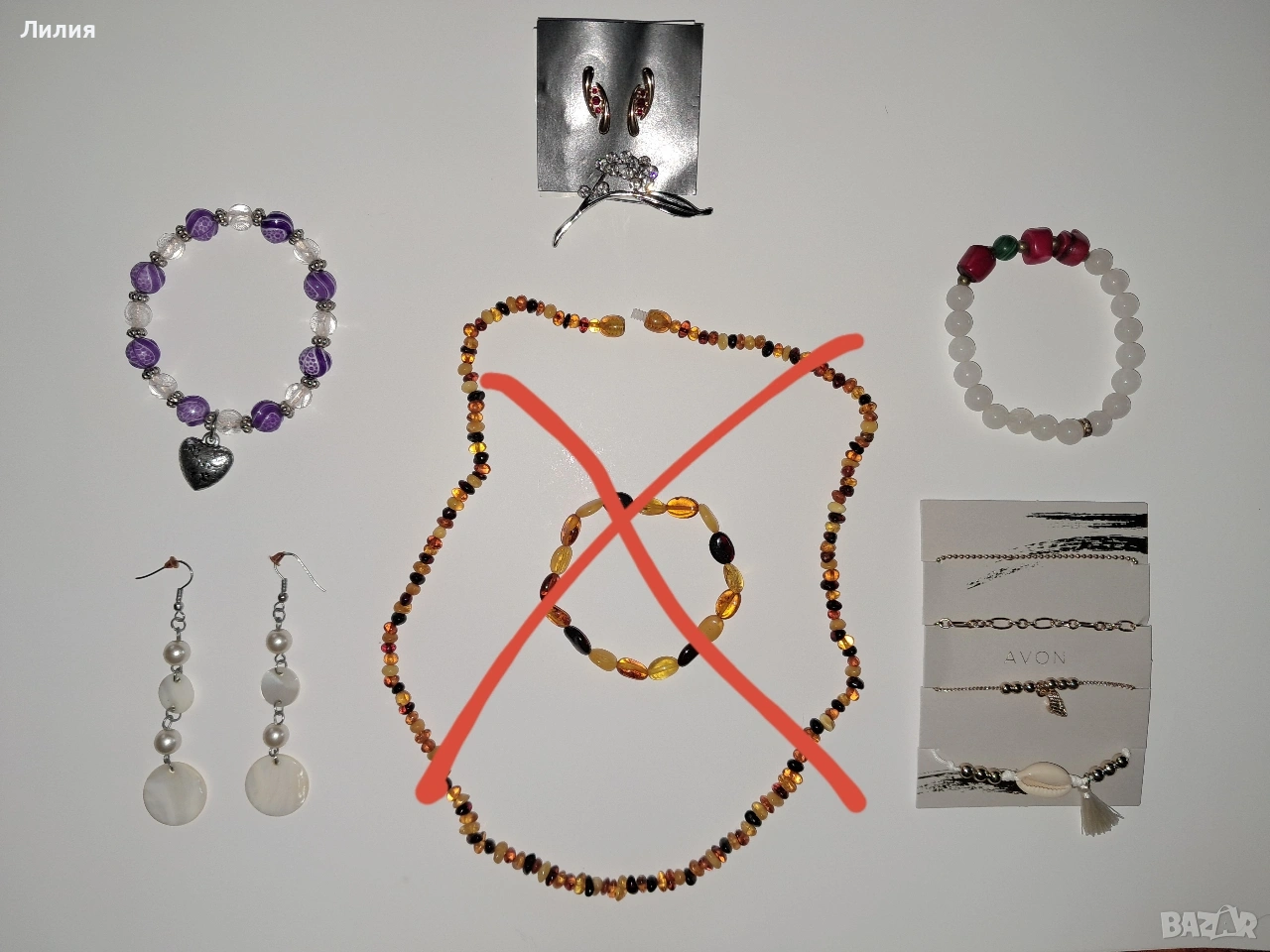 Гривни, обици, брошка, снимка 1