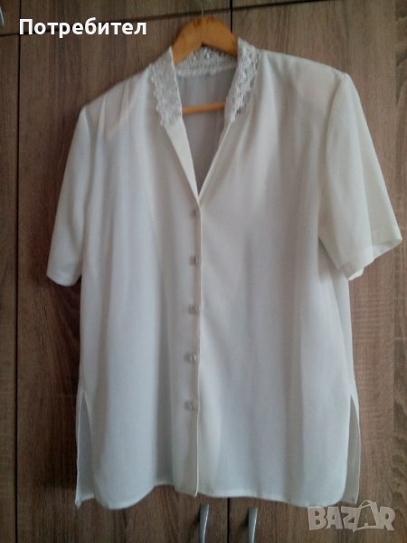 Бяла риза къс ръкав № 48, снимка 1