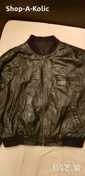 Classic Genuine Leather Bomber Jacket, снимка 1