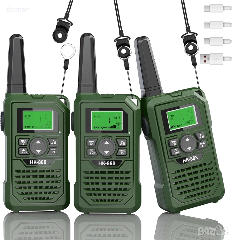 Детски уоки-токита, комплект от 3 броя, 8 канала с VOX функция, 3-12 г, снимка 1