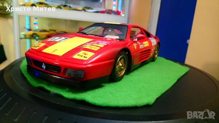 Метална количка Ferrari 348 race 1 :18 Bburago 1989 г., снимка 1