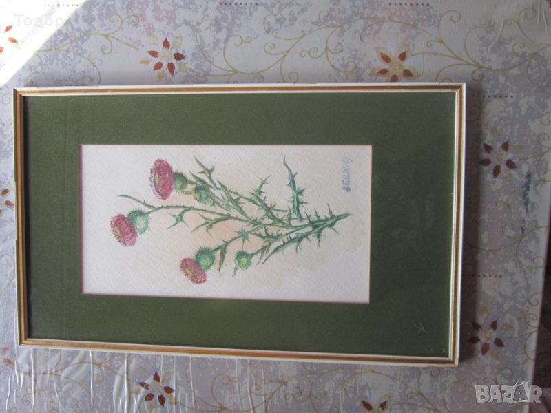 Страхотна стара рисувана картина подписана 3, снимка 1