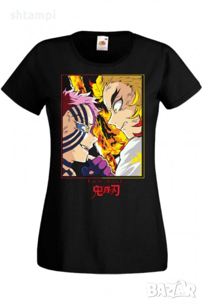 Дамска тениска Demon Slayer Rengoku VS Akaza,Анимация,игра,Празник,Повод., снимка 1