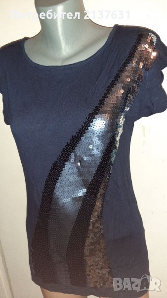 ДАМСКА  ЕФЕКТНА БЛУЗА  - Размер S  / M , снимка 1