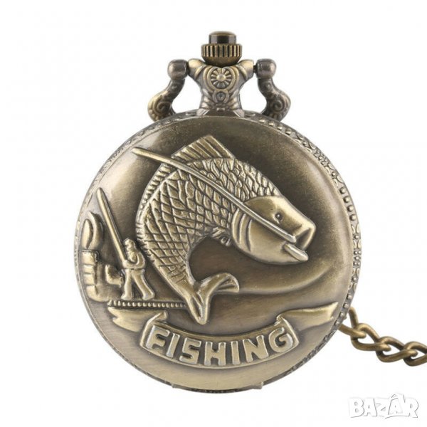2. Красив Джобен часовник с риба риболов рибар улов въдица риболовец fishing, снимка 1
