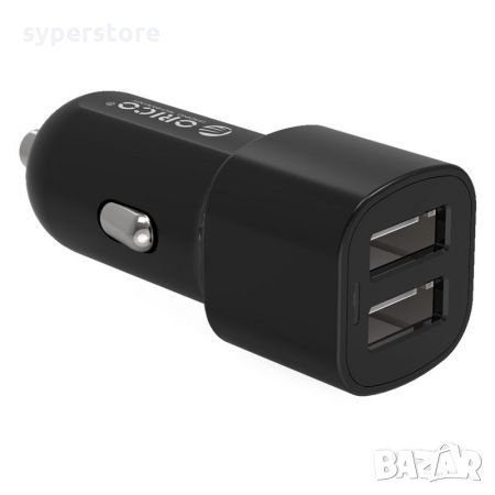 Зарядно за кола 12V - 24V за телефон Orico UCL-2U-BK Адаптер с 2 USB Изхода, Черен, снимка 1