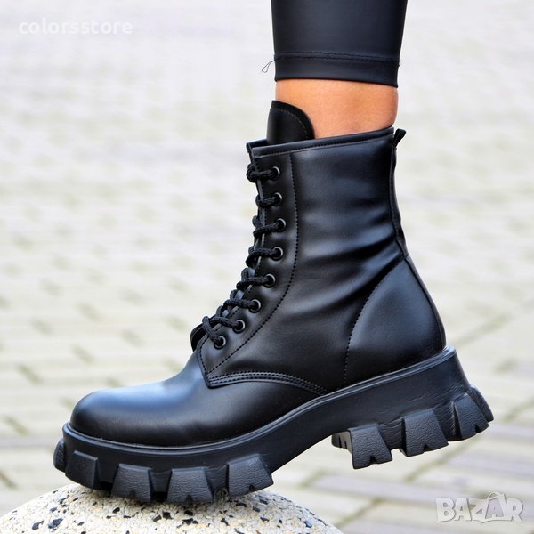 Равни боти - черна кожа - B0912, снимка 1