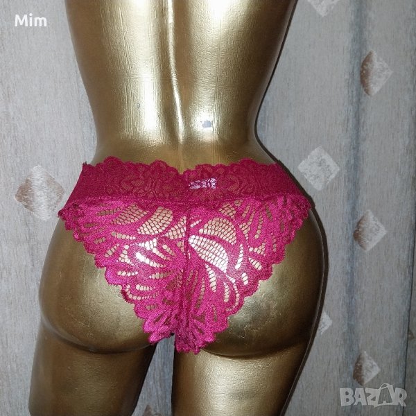 XL Дантелена силно изрязана бикина в бордо , снимка 1